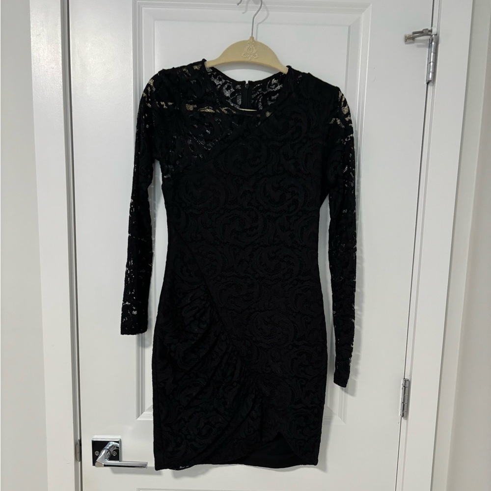 Black lace cocktail dress